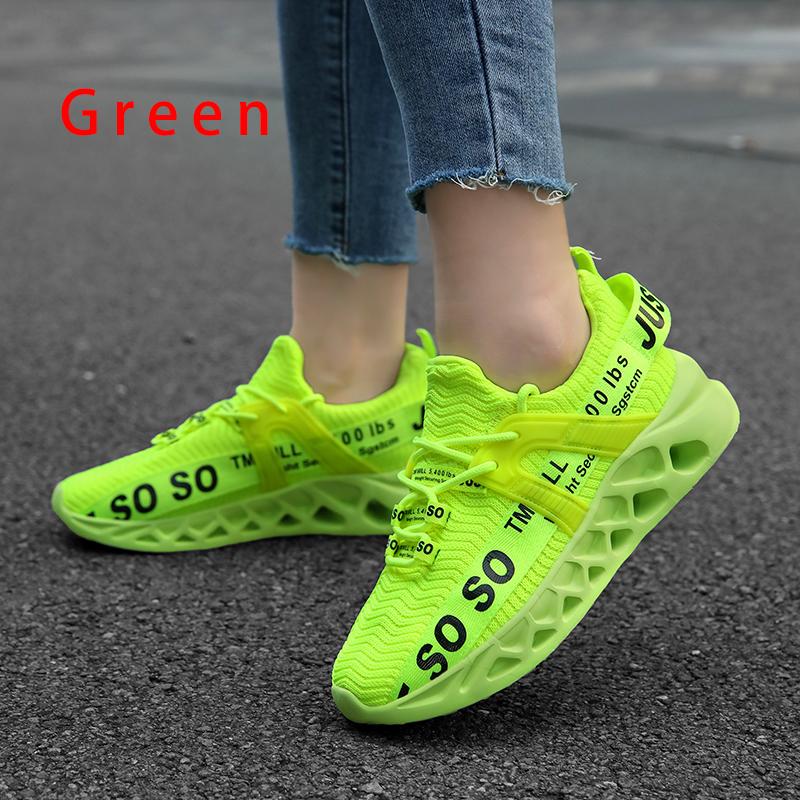 Couple's Fashion Sneakers Breathable Mesh Running Sports Shoes Elastic Casual Shoes Shock Absorption Trainers