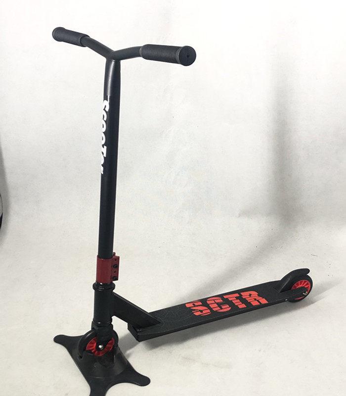 Трюковой самокат ProScooter для детей и взрослых чёрный/красный