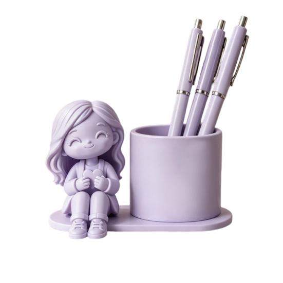 Thick Texture Pencil Cup 3D Printed Pen Holder, Creative Desktop Organizer for Pencils Gel Pens Cute Desk Makeup Brushes, Storage Container Office And