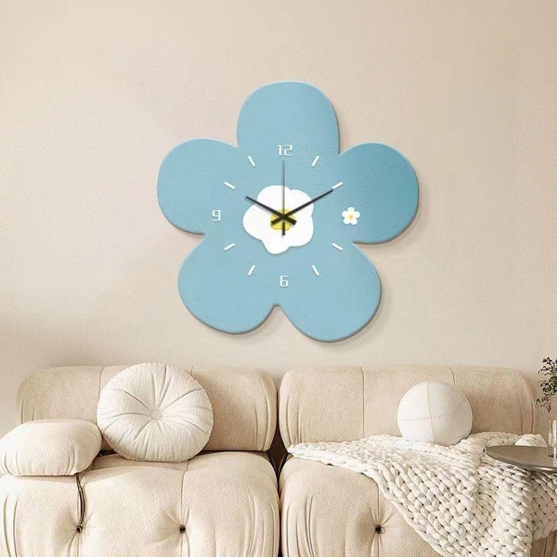 Simple Wall-mounted Clock Clock Wall-mounted Guest Restaurant Creative Flower Bedroom Pastoral Style Room Decoration Silent Clock
