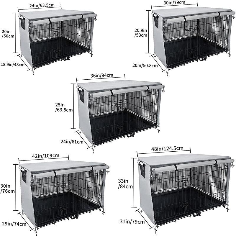 Outdoor Oxford Fabric Pet Cage Cover Garden Patio Dog Crate Cover Windproof Dustproof Anti-UV Cover for Pet Cage