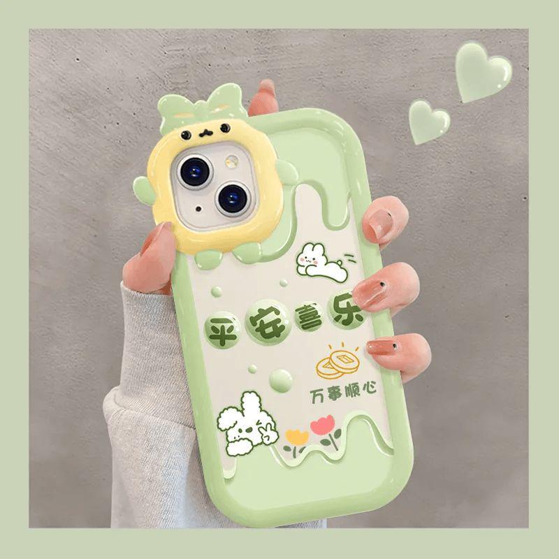 

Чехол для iPhone 14 Pro Кролик Тюльпан - Милый и мягкий для iPhone 12/13/15 Plus iPhone 14 Pro