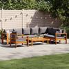 VidaXL Garden Lounge Set with Cushions 6 Pcs Solid Acacia Wood, Outdoor Sofa Set, Modular Sofa, Sofa 3214864