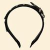 Unique Buckles Punk Headbands PU Leather with Metal Details Halloween Cosplay Headwear for Music Festivals and Event