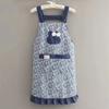 Housework Floral Restaurant Kitchen Cotton And Linen Striped Apron