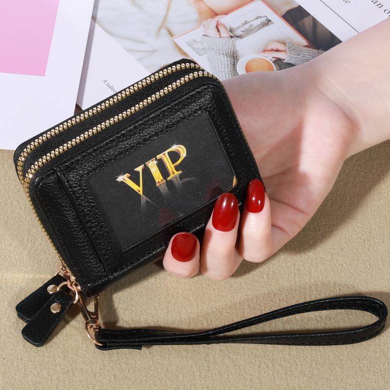 Womens Credit Card Wallet, Large Capacity Multi Card Case Wallet With ID Window, Zipper Card Cases Holder