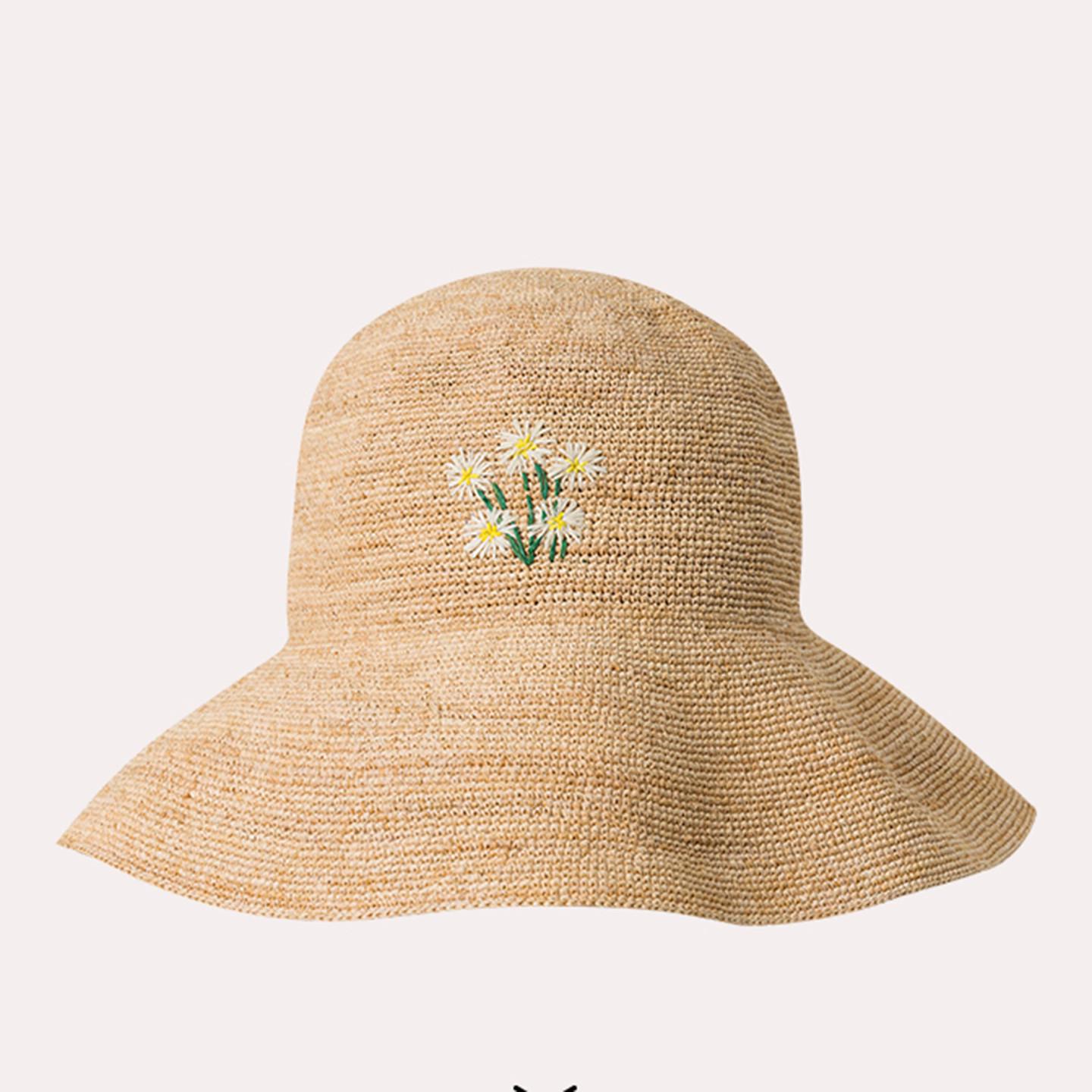 

Korean Natural Raffia Hand-woven Sun Hats for Women Summer Sun Protection UV Wide Brim Outdoor Beach Straw Cap Chapeau Homme M 55-58cm
