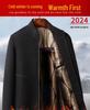 Woodpecker Dad Winter Fleece-Lined Wool Coat for Middle-Aged and Elderly Men, Warm and Thickened, Sizes for 50s to 60s.