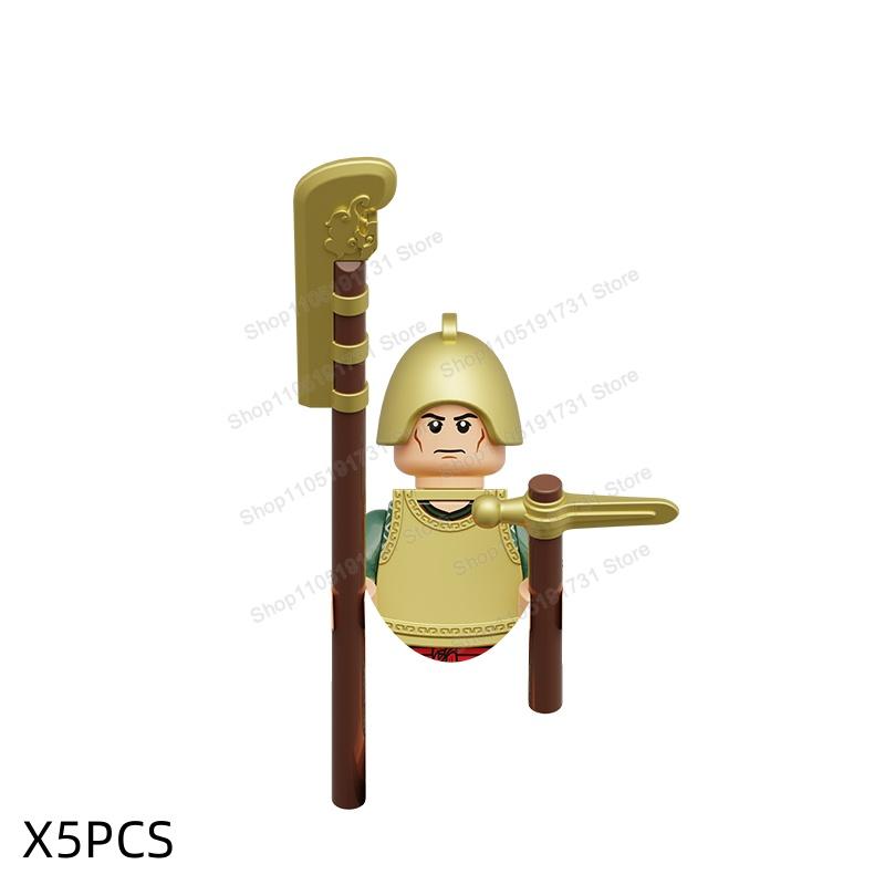MOC Chinese Soldier Figures Building Blocks Shangzhou Dynasty Qin Dynasty Castle Warrior Knights Army Accessories Bricks Toys