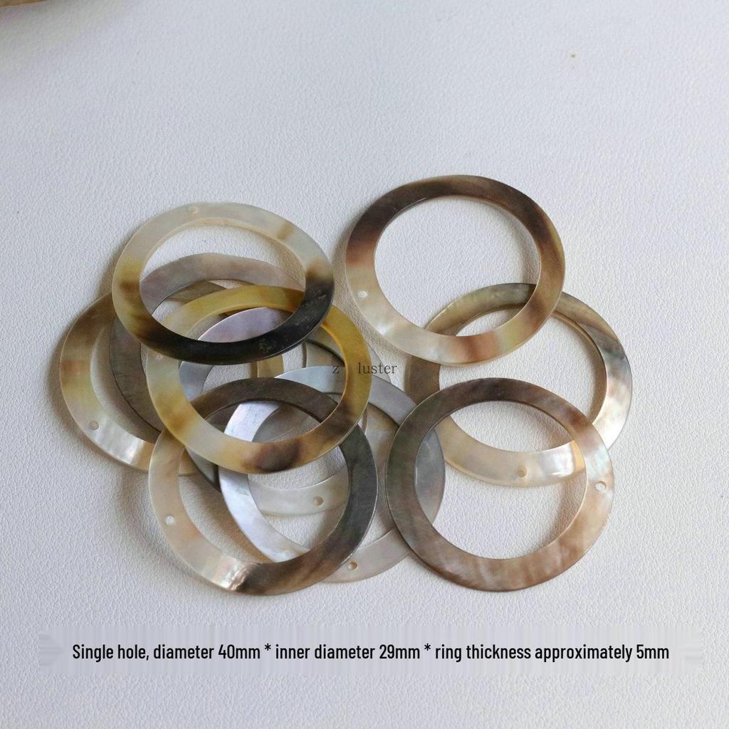 Black Mother-of-Pearl Shell Circle Earrings Hairpin Jewelry Accessory