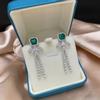 Gica Gema Emerald Earrings With Diamond 925 Sterling Silver Unique Design Romantic Fine Earrings Jewelry Wedding Party Gifts New Trend 40mm
