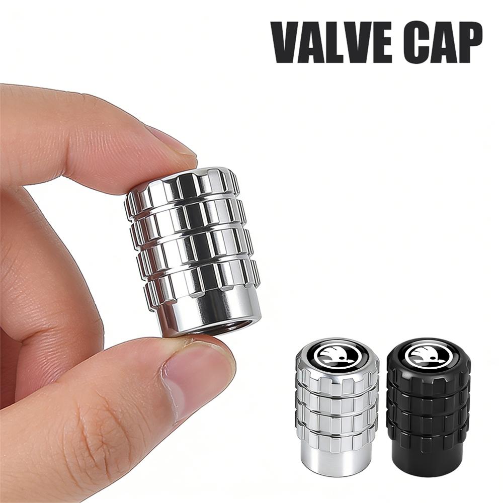 Vbjny0 Car Styling Metal Car Tire Valve Caps Dust Prevention Accessories For For Skoda Octavia MK2 MK3 A7 Fabia Karoq Kodiaq VII Rapid