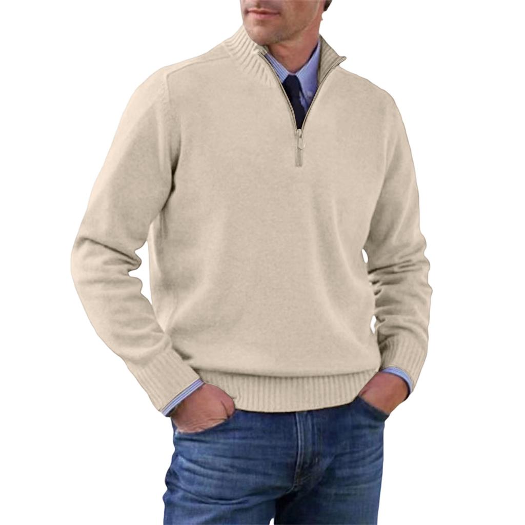 Mens Sweater Quarter Zip Pullover Men Sweater for Men Mens Pullover 1/4 Zip Pullover Mens Classic Knitwear for Everyday Wear