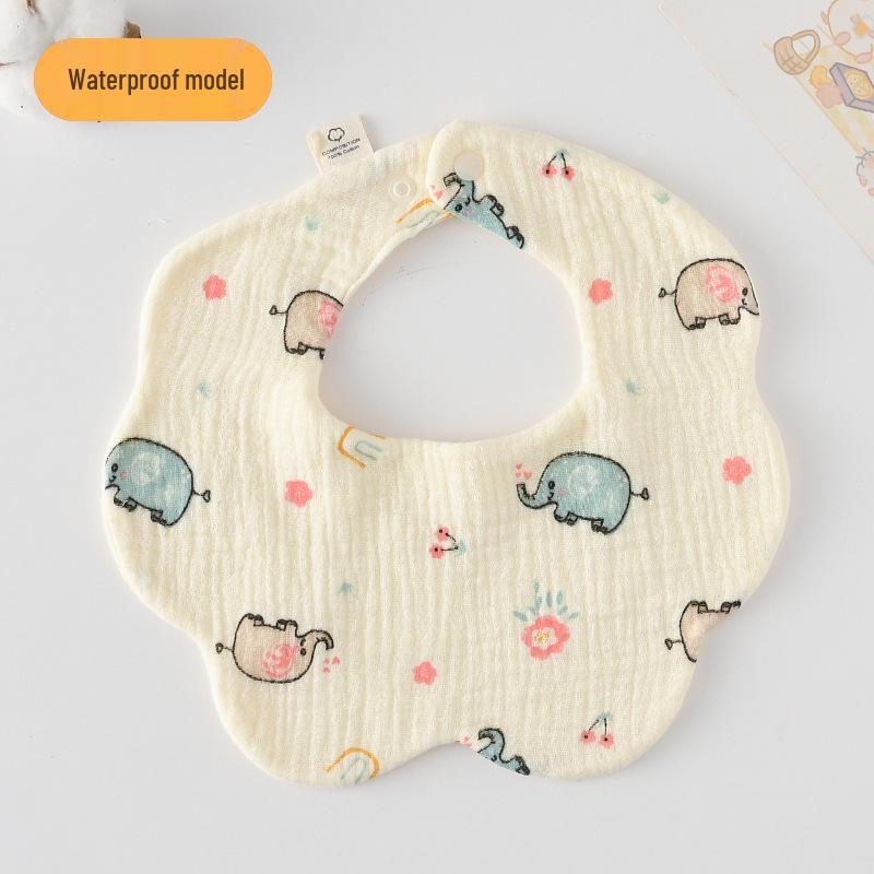 Korean-Style Cartoon Cotton Baby Bib – Waterproof, A-Class Saliva Towel