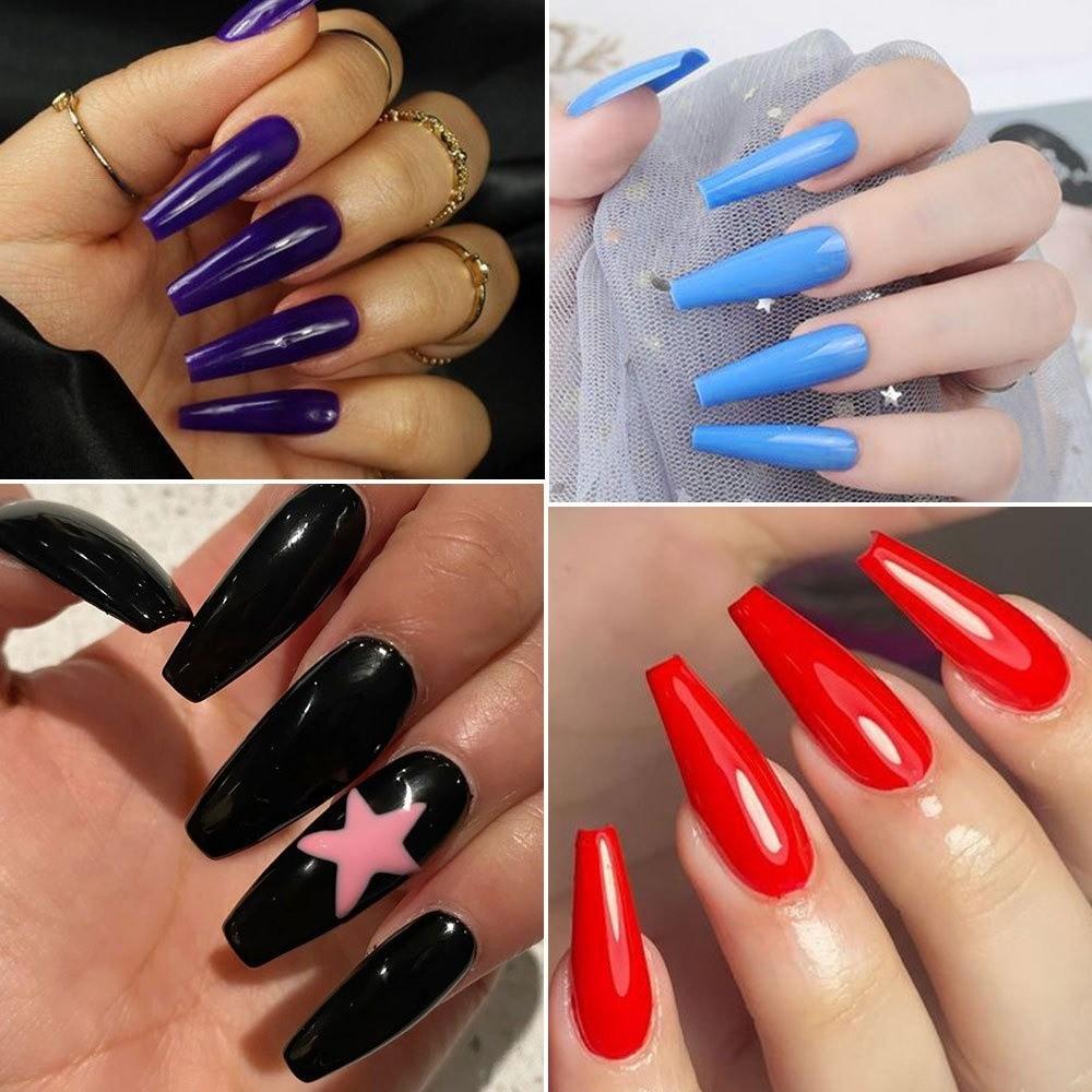 French Design False Nails Red Blue Press On Nails New False Nail Tips  Manicure Tool