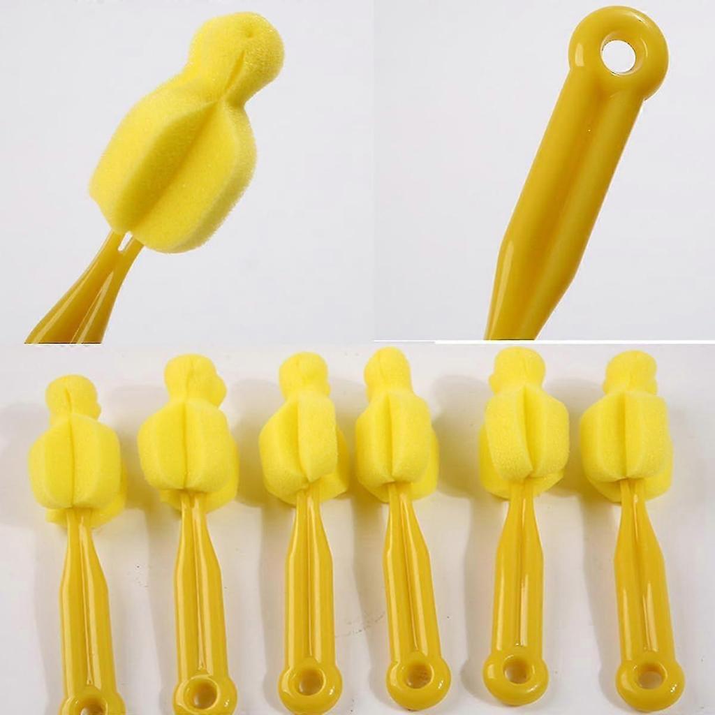 6 Pcs Long Handle Bottle Nipple Cleaner Sponge Brush, Bottle Brush - DD
