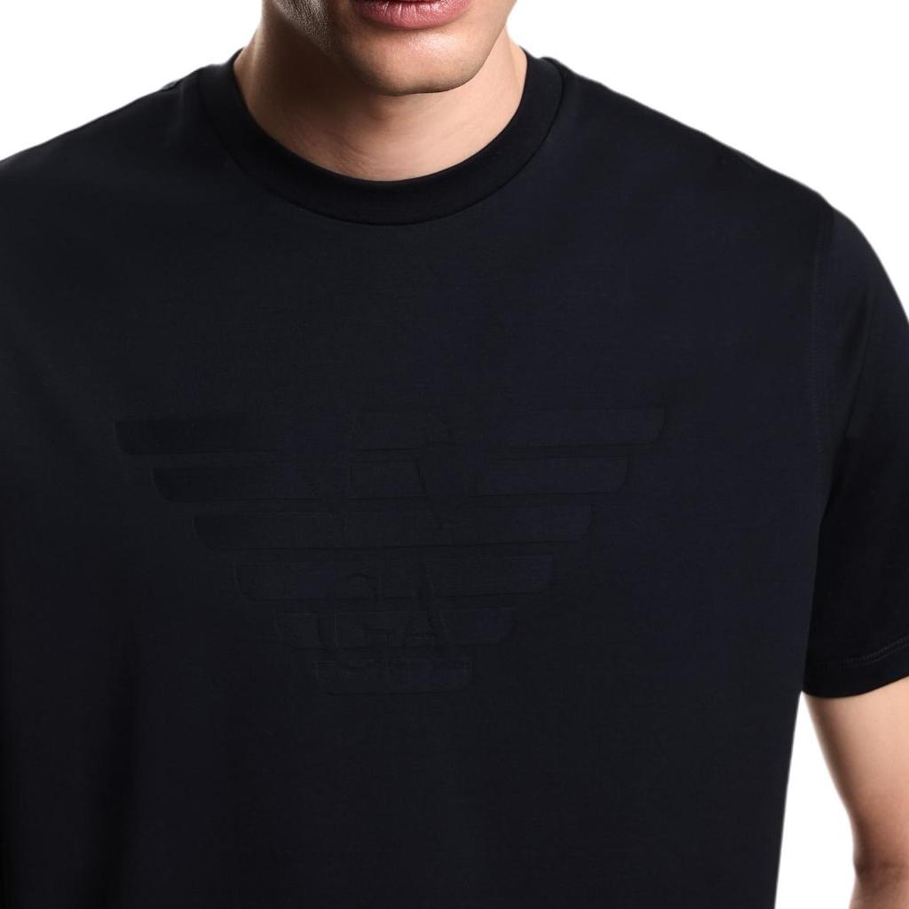 Emporio Armani Logo Inlaid Plain Knit Short Sleeve T-Shirt Men Tops EM004593-AF10762-FB438