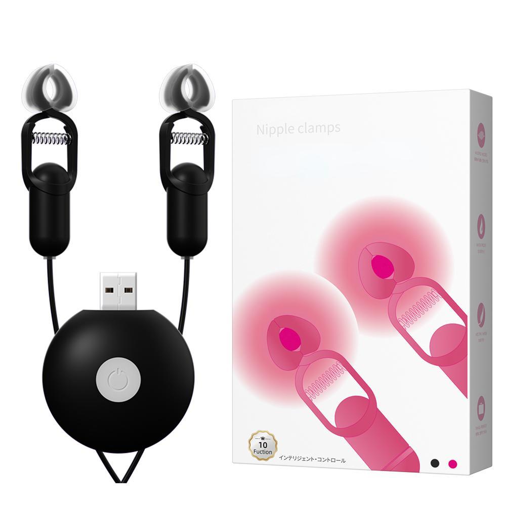 10 Speed Vibrating Nipple Clamp Vibrator for Women Breast Massage Fetish To Breast Labia Clip Stimulation Massager Bdsm Bondage