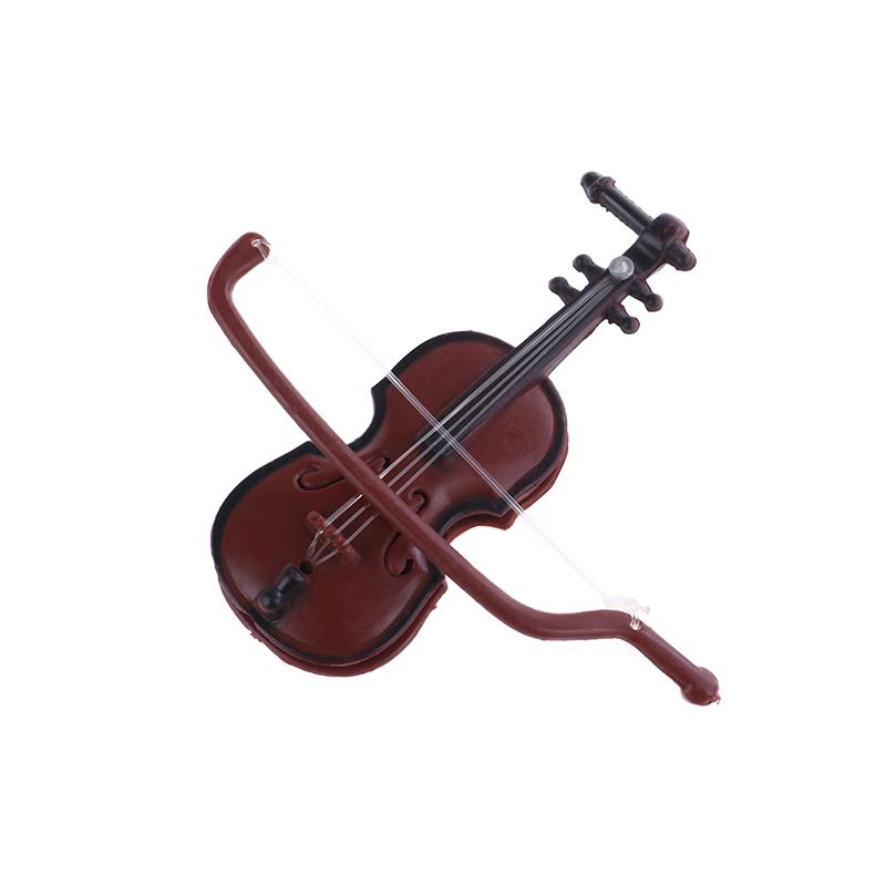 1Pc Plastic Mini Violin Dollhouse For Decorative Music Instrument  8.5*3.2Cm