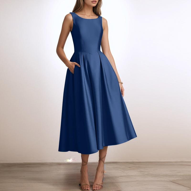 ZANZEA Women Casual Round Neck Summer Sleeveless A-Line Dress