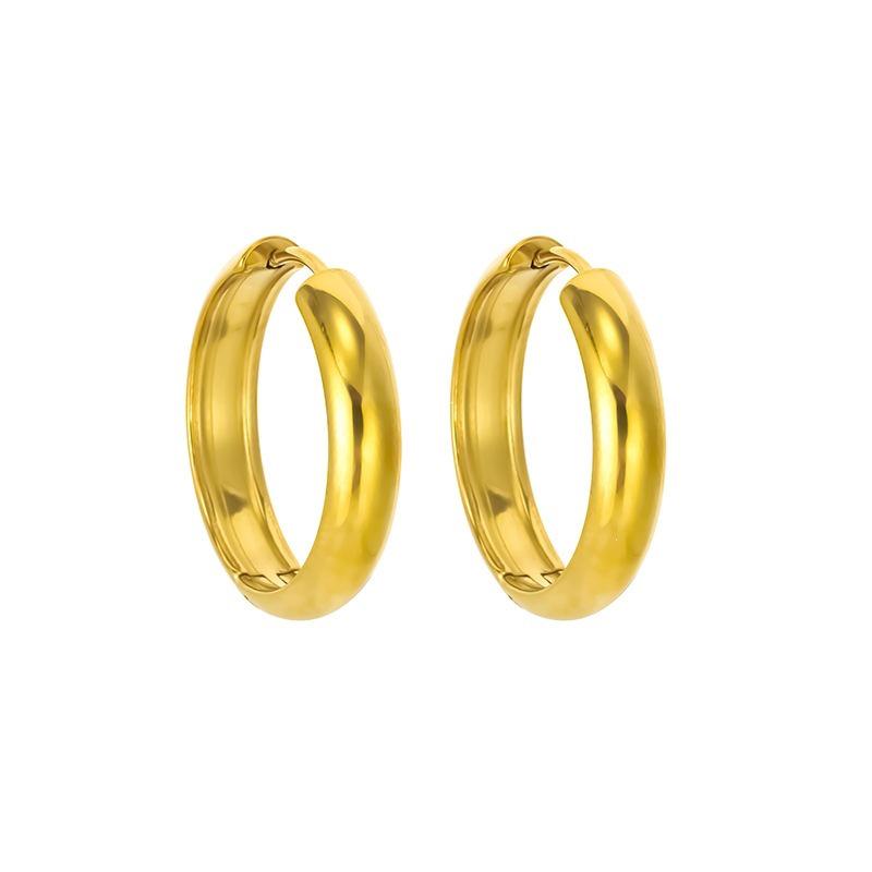 Elegant 18K Gold European American Stainless Steel Hoop Earrings