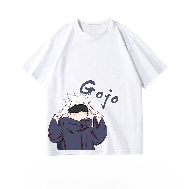 Аниме Футболка Годжо Сатору Итадори Юдзи Сугуру Гэто Стиль Унисекс Повседневный Хлопок Харадзюку Свободный Топ Уличный Стиль Пара Y2K S