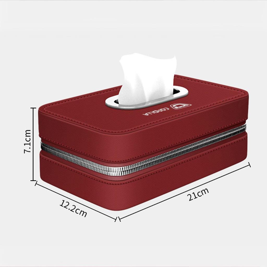 Car Tissue Tissue Storage Zipper Leather Compatible with Corolla Cross 10 Series and 210 Fits Seat Easy Black XIBUSANA Box, Box, Closure, Material,