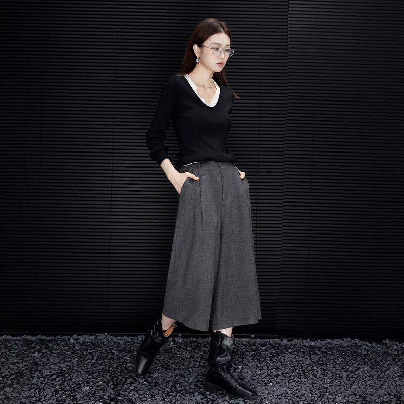 Demana Women's Winter Smart Warm Pleated Wide-Leg Cropped Pants