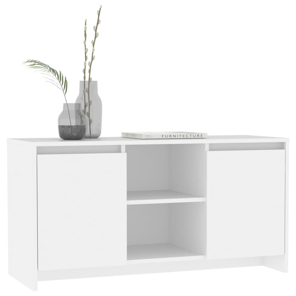 Vidaxl TV Cabinet, White, 102X37.5X52.5 Cm, Wood-Based Material