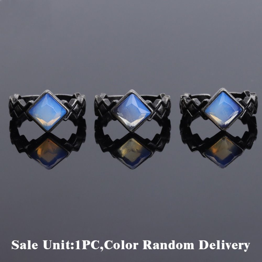 Retro Style Stone Ring White Crystal Finger Ring Newest Handmade Jewelry  Gift For Women