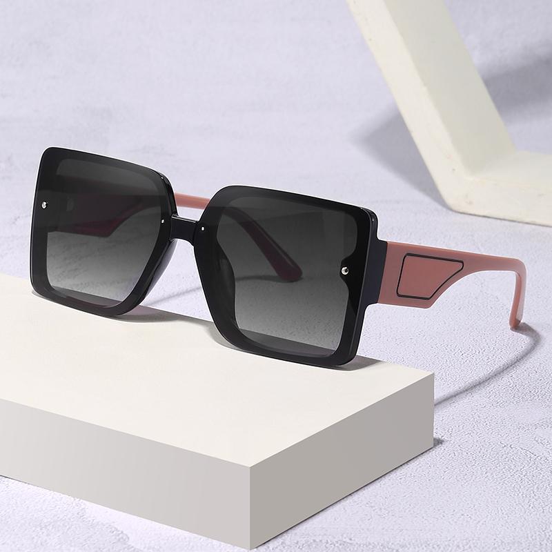 New Personalized Wide-leg Sunglasses Uv Anti-light Sunglasses Retro Trendy Square Frame Women's Sunglasses 1080