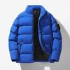Mens Womens Winter Thick Cotton Puffer Jacket Stand Collar Zip Front Casual Streetwear Outerwear Youth