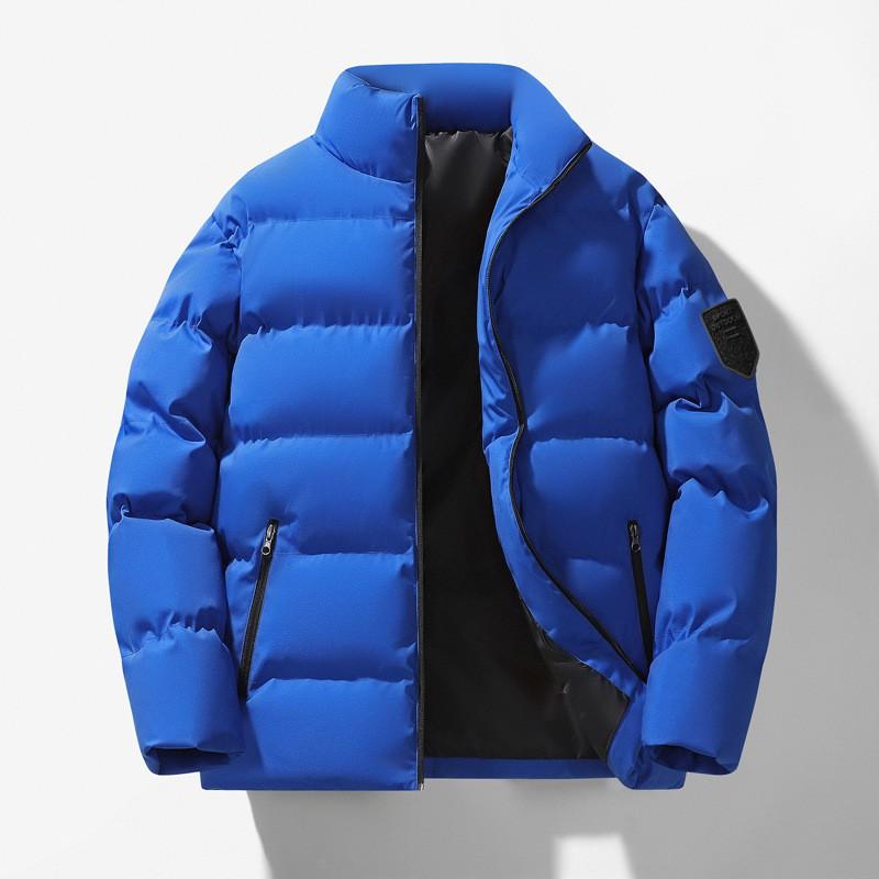 Mens Womens Winter Thick Cotton Puffer Jacket Stand Collar Zip Front Casual Streetwear Outerwear Youth