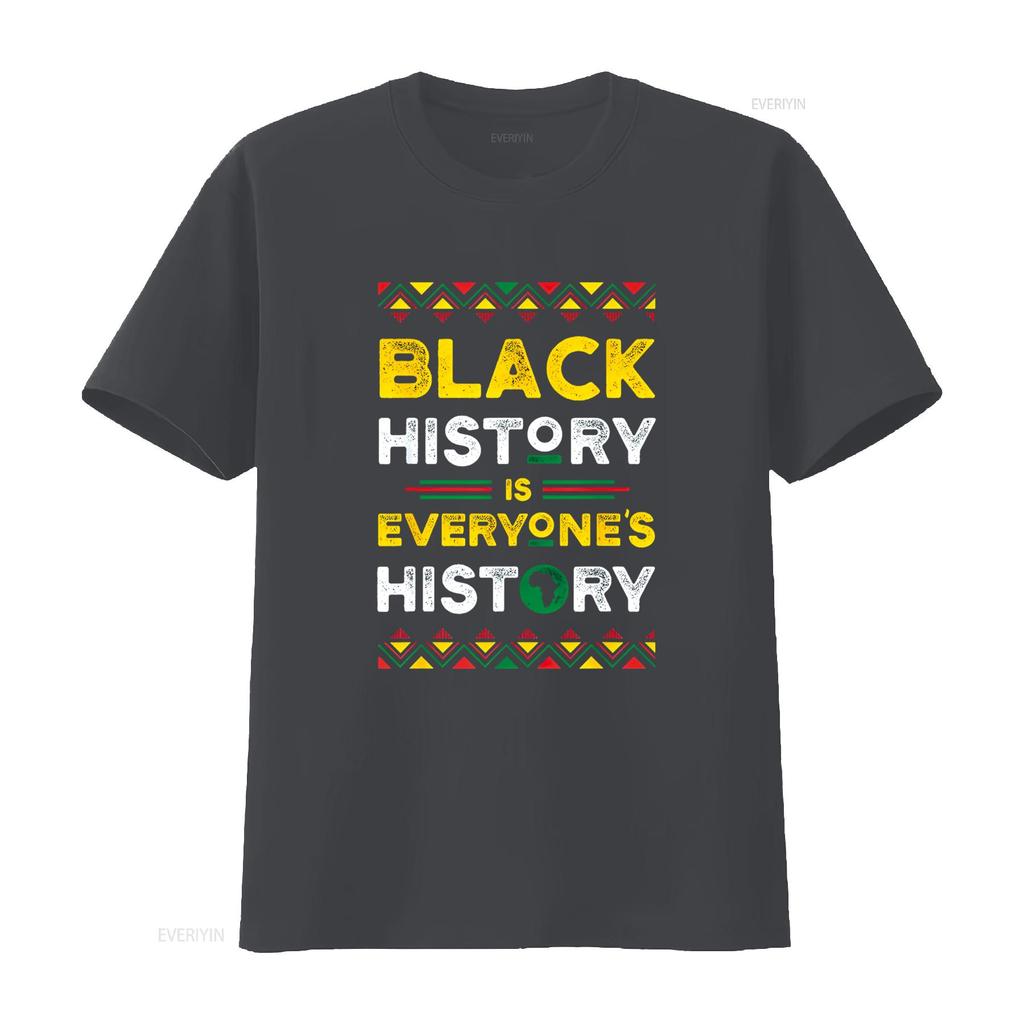 Black History Is Everyone s T Shirt vintage Washed Stylish homme fashion Unisex Soft Slightly graphic Versatile Breathable