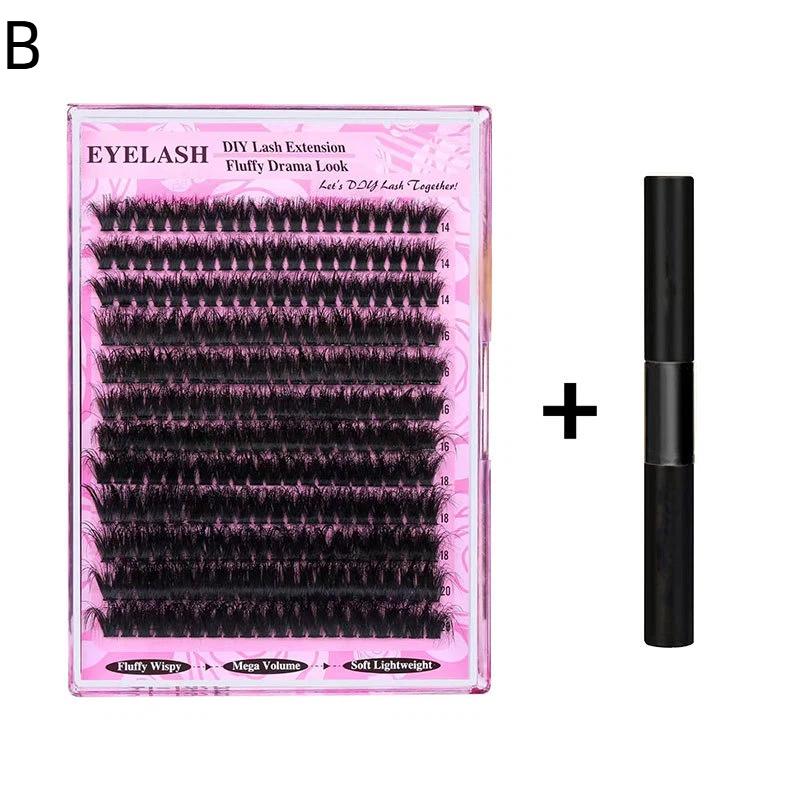 200D Faux Mink Lash Extensions Manga Individual Cluster Lashes 14-20Mm Natural Long Black Eyelashes D Curl False Eyelash Makeup
