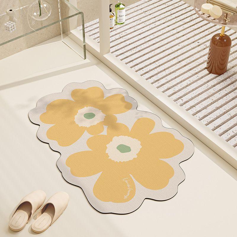 Bathroom absorbent floor mat, toilet diatom mud absorbent mat ins wind resistant dirt non-slip waterproof toilet entry floor mat