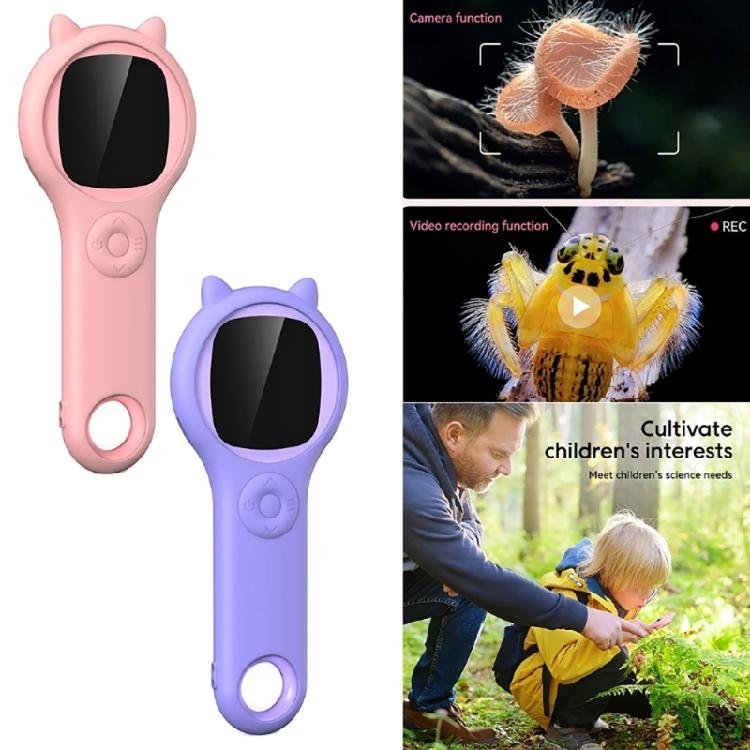 500x Magnification Microscope Handheld Magnifying Glass Support PC Educational Science Toys Pocket Microscopes for Kids