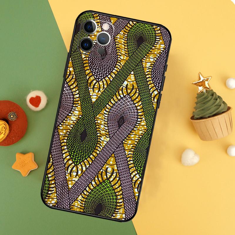 

African Style Fabric Print Phone Case For iPhone 17 16 16E 15 14 12 11 13 Pro Max 12 13 Mini 17Air Shockproof Cover iPhone 12 mini