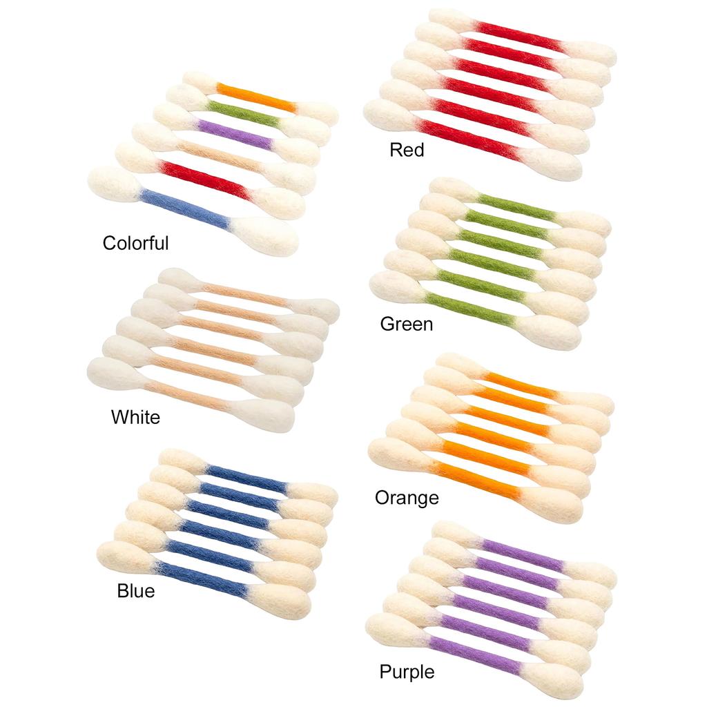 6 Pack Cat Qtip Toy with Catnip Cotton Swab Cat Toy Kitten Chew Dental Teething Ropes for Boredom Exercise & Digestive Aid