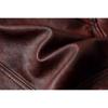 Chinese Size Vintage Red Brown Men Leather Jacket M65 Hunting Flight Jacket Genuine Cowhide Coat Autumn