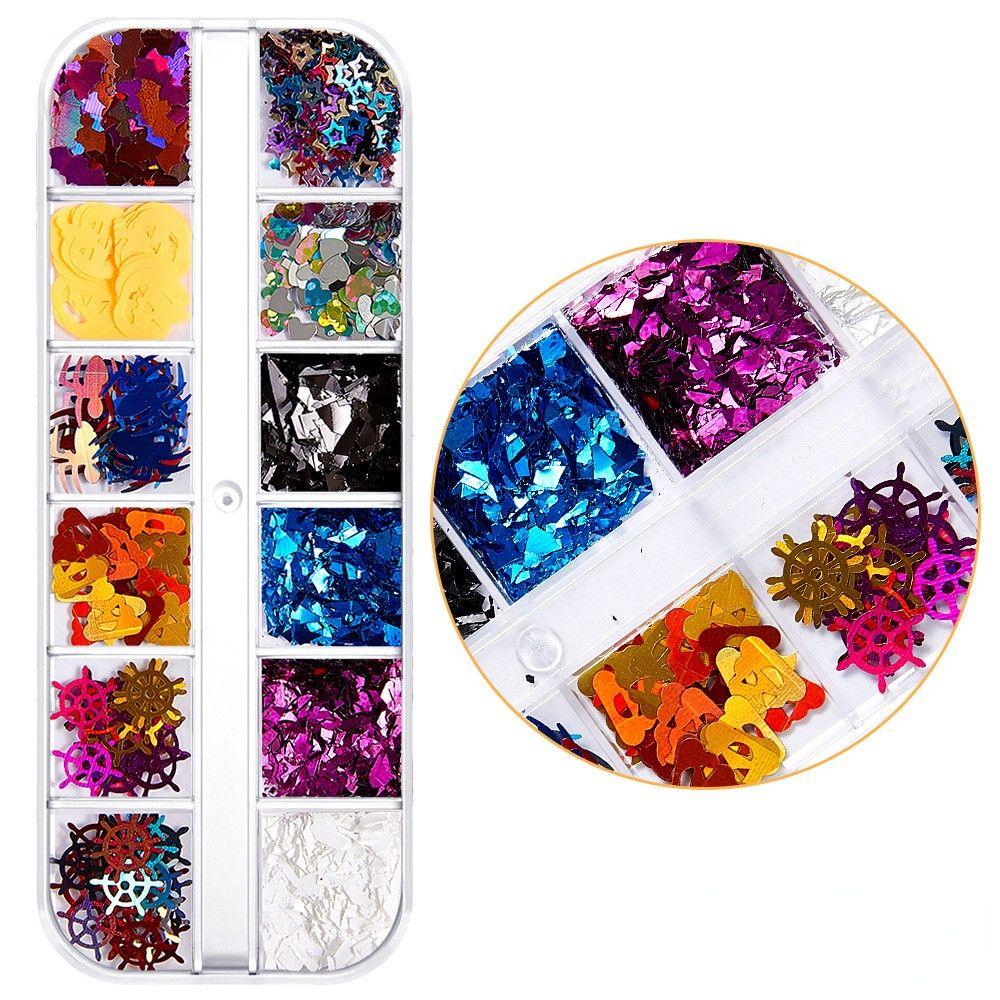 Pumpkin Manicure Decoration DIY Nail Materials Skeleton Halloween Nail Art Sequins Paillettes Nail Jewelry Glitter Flakes