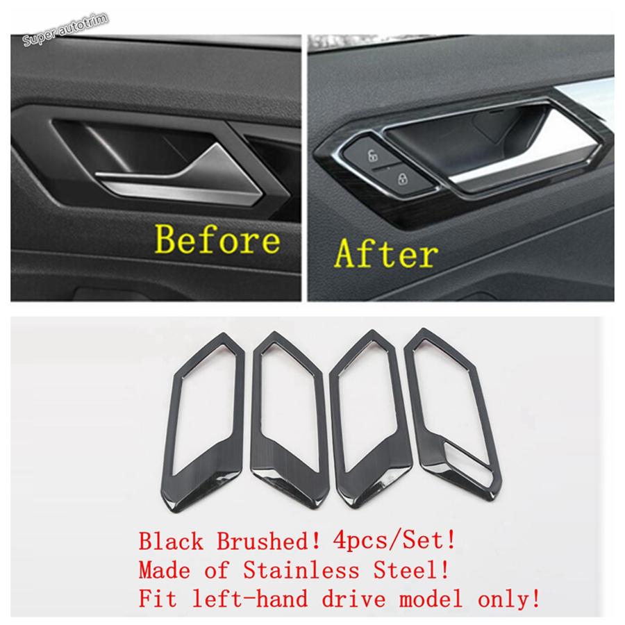 Window Lift Switch Panel Central Control Air Condition Cover Trim For Volkswagen T-Roc T Roc 2018 - 2025 Black Brushed Interior