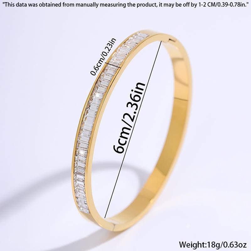  hot-selling light luxury Gypsy pink diamond titanium steel  women do not fade simple design row diamond arm ring
