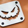 Zestaw 4 czarno-białych drewnianych podkładek pod kubki w kształcie dyni Kolekcja Halloweenowa do wystroju domu i baru