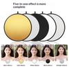 5 In 1 Round Photo Reflector Collapsible Portable Kit for Outdoor Live Broadcast Studio Portrait Shooting
