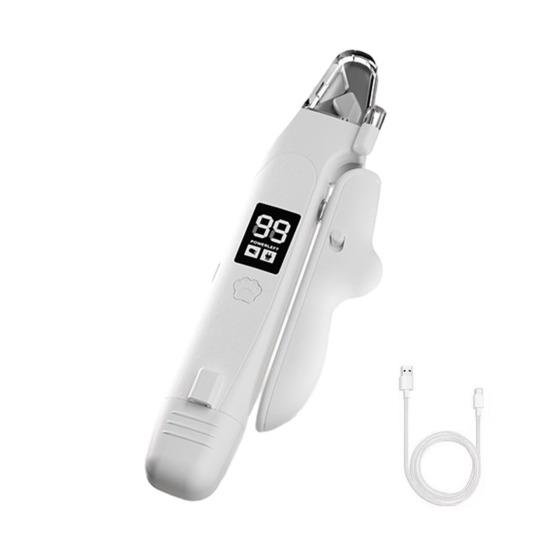 Tagliaunghie per Gatti e Cani 2-in-1 con Luce LED Ricaricabile USB per Cani Piccoli Medi Grandi Zampe Gatto Artigli Trimmer Elettrico per Unghie Animali Domestici Articoli per la Cura