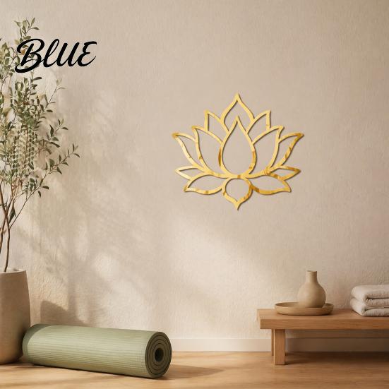 Lotus Flower Mirror Minimalist Ornament Sticker Decal Acrylic Decor Wall Zen Style Self Adhesive Decoration for Living Room Bedroom