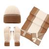 Fashion Knitted Hat Scarf Gloves Set For Winter Warmth With Stylish Design For Men Women