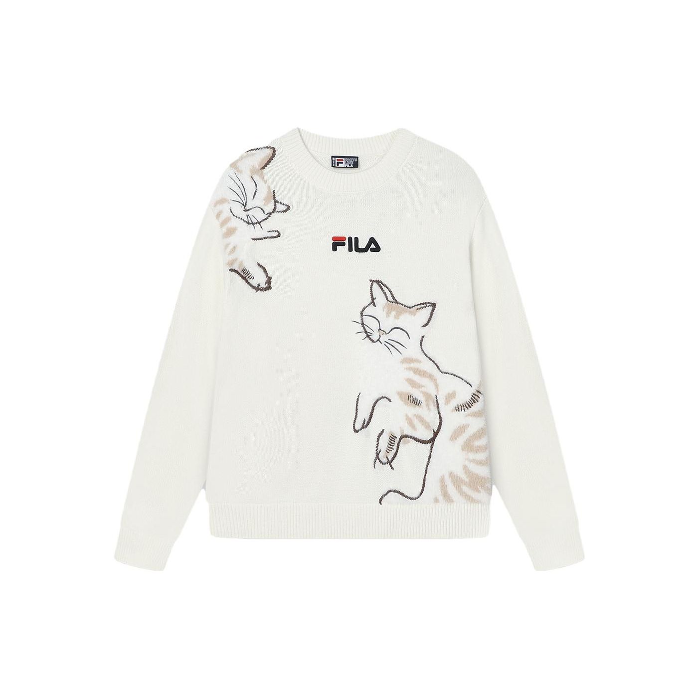 

FILA Вышитый Животный Узор Повседневный Длинный Рукав Трикотажный Топ Женские Топы Светло-Бежевый F11W348409F-IV XL