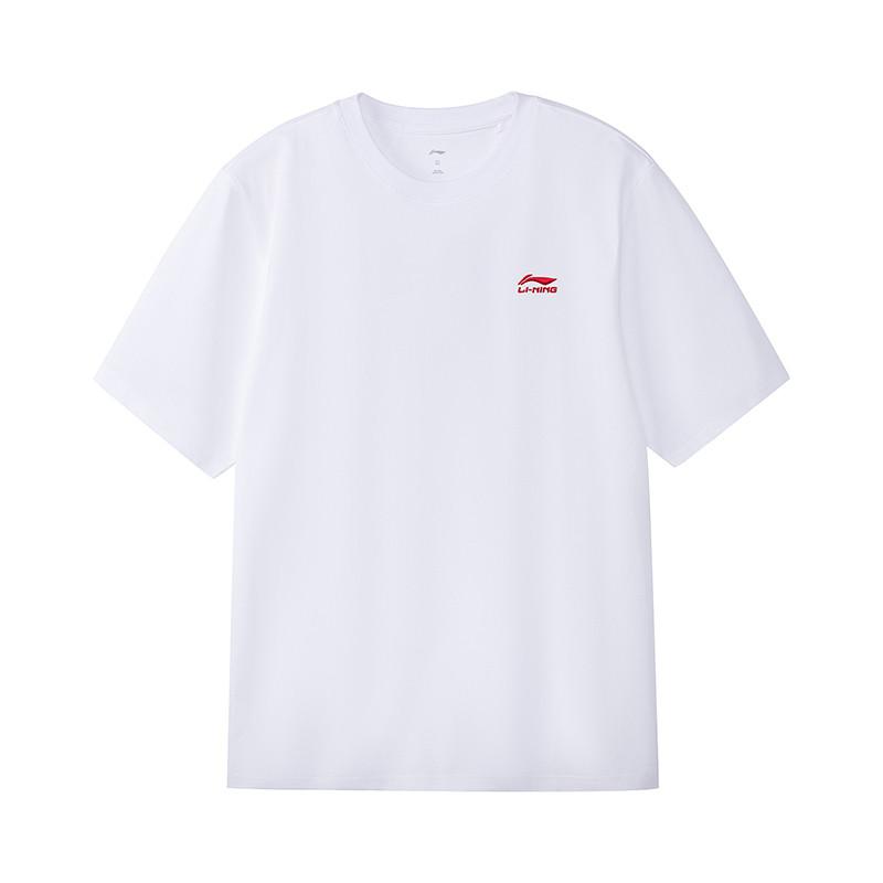 Li Ning Versatile Fashion Loose Breathable Short Sleeve Comfortable Shorts Casual Sports Suit Men suit White Black W775-4+V236-1
